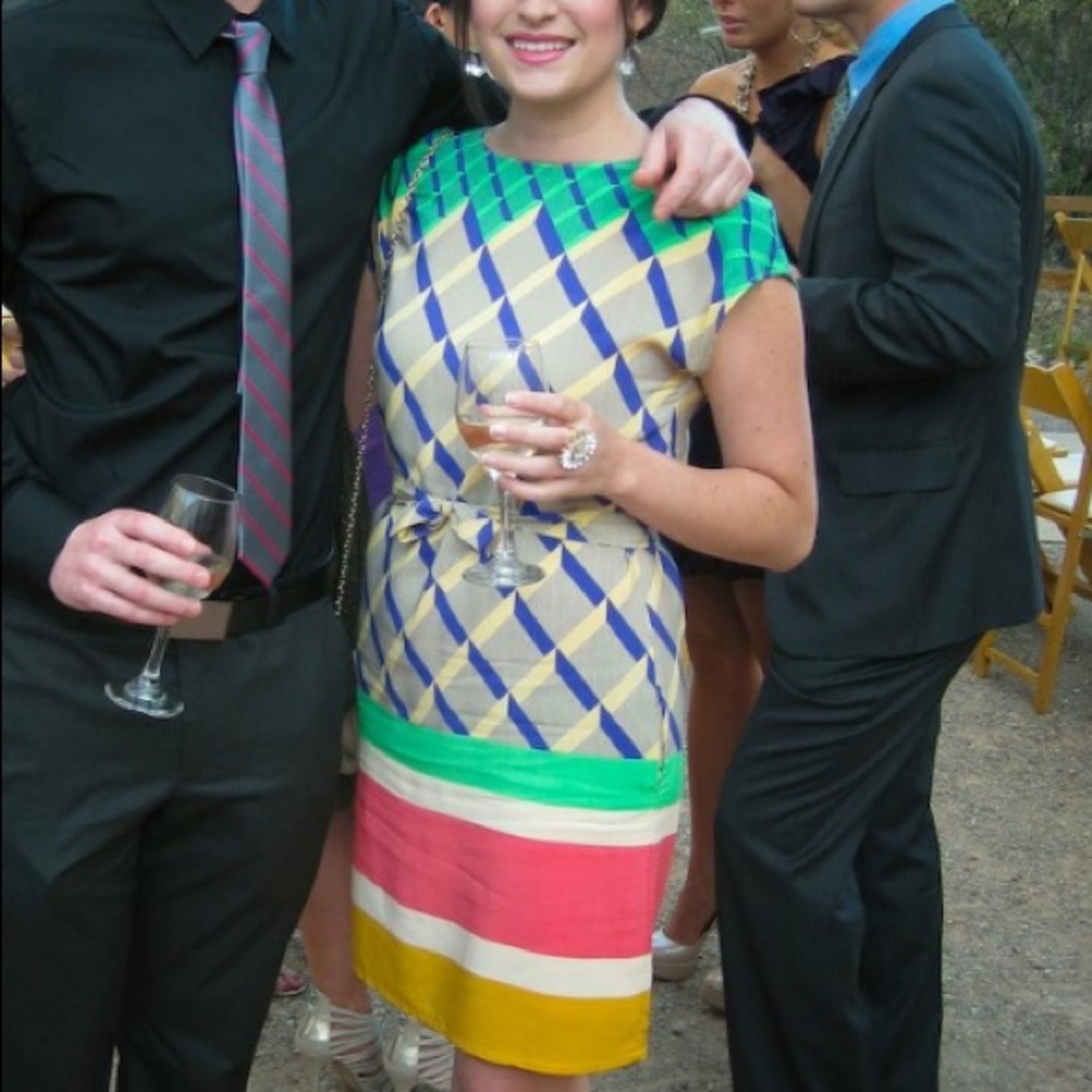 MNG by Mango Unique Colorful Shift Cocktail Dress